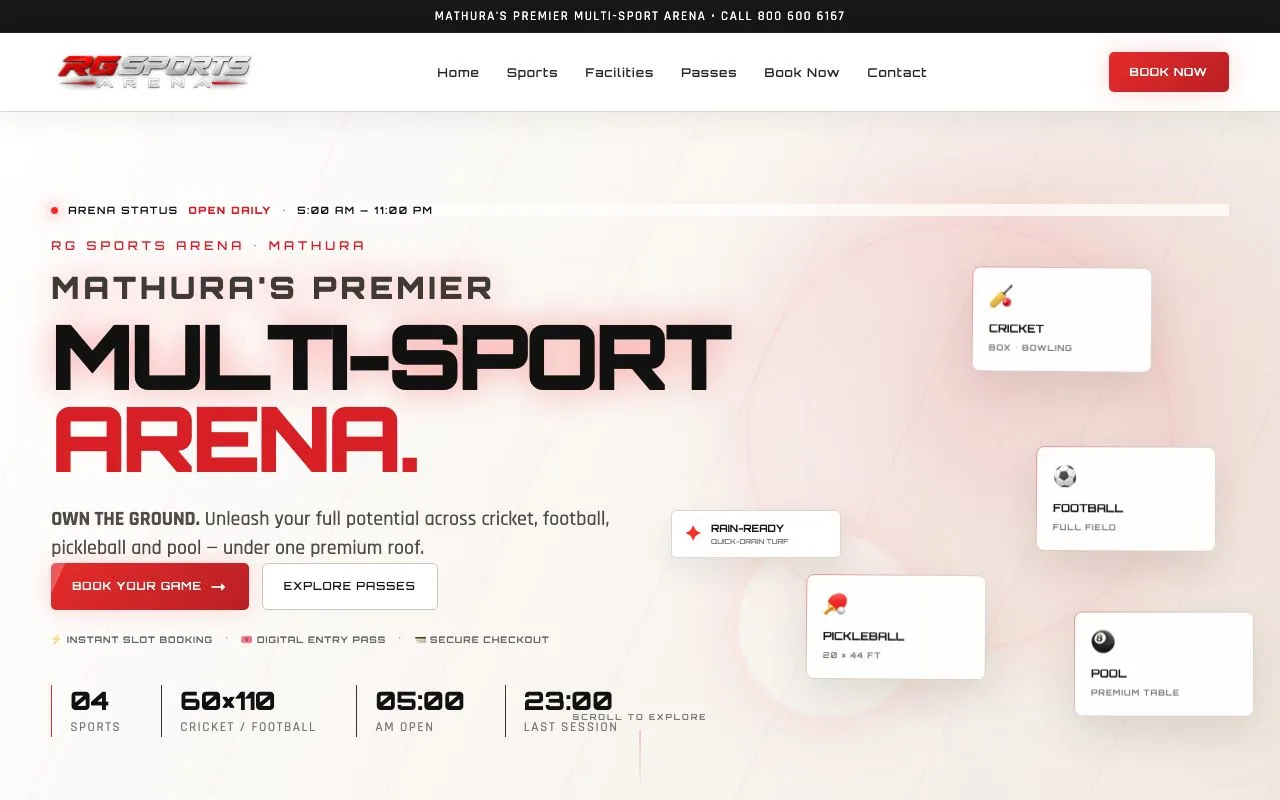 RG Sports Arena Turf Booking